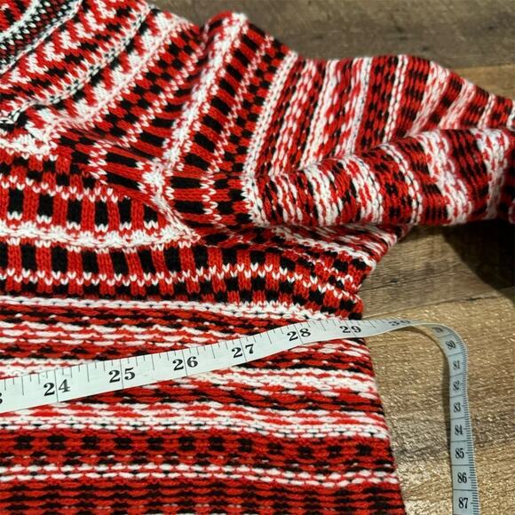 Lane Bryant Womens Red Black and White Striped Cowl Neck Pullover Sweater 26/28 - Picture 8 of 8
